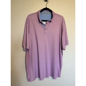 Walter Hagen II Polo Shirt Men Pink Blue Golf Performance Wicking Casual Size XL